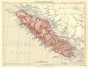 Vancouver Island Canada Encyclopedia Britannica antique map c1889