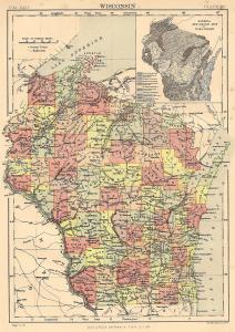 Wisconsin antique map Encyclopaedia Britannica 1889