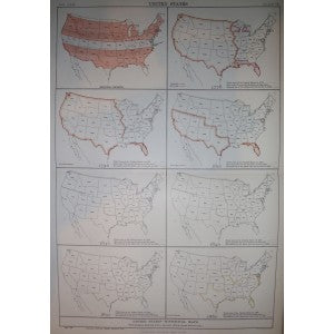 United States (Original Grants to 1860) antique map