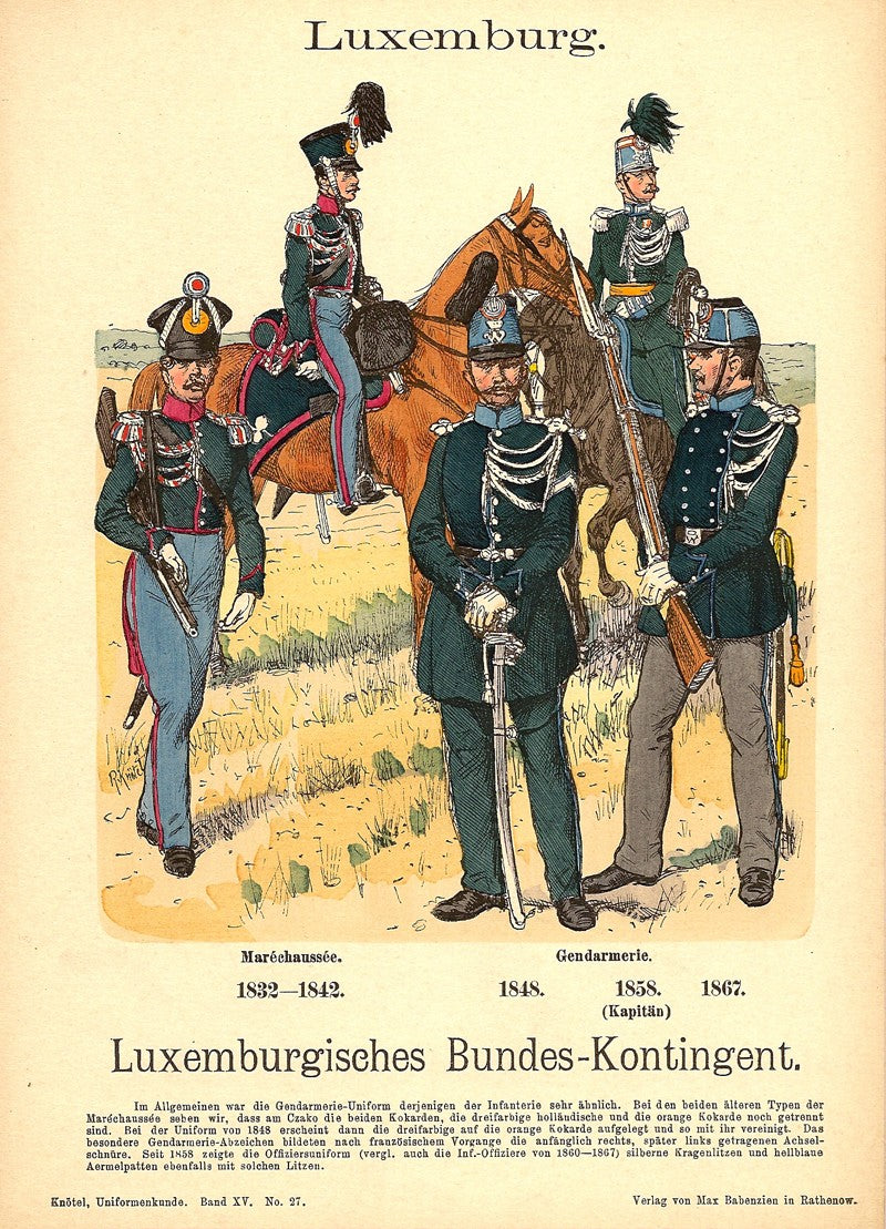 Luxembourg Luxemburgisches Bundes-Kontingent. Marechaussee 1832-1842