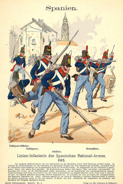 Spanish infantry antique print