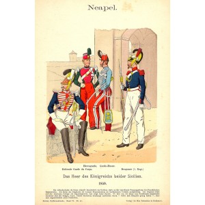 Naples cavalry antique print