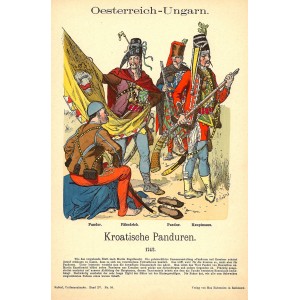 Austro-Hungarian Croatian Pandours antique print published 1908