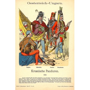 Austro-Hungarian Croatian Pandours antique print