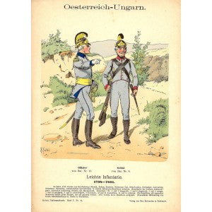 Austro-Hungarian light infantry antique print 1894