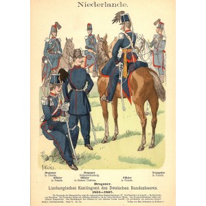 Dutch dragoons antique print 1894