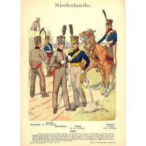 Dutch cavalry antique print 1893
