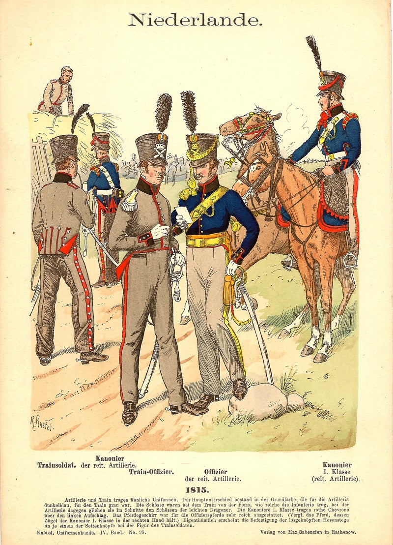 Dutch cavalry antique print 1893