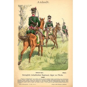Anhalt Cavalry antique print published 1893