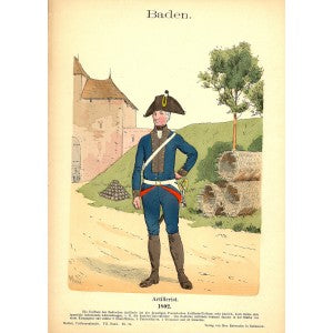 Baden Artillery antique print