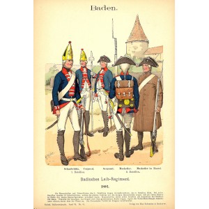 Baden Infantry antique print
