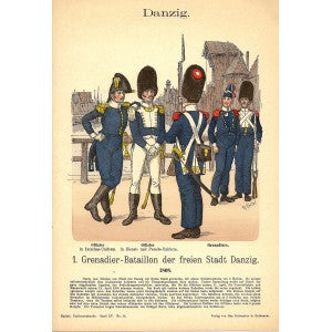 Danzig Grenadier antique print 1908