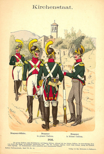 Dragoons in uniforms 1816