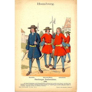 Hamburg City Soldiers antique print