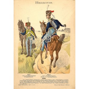 Hannover Hussars antique print