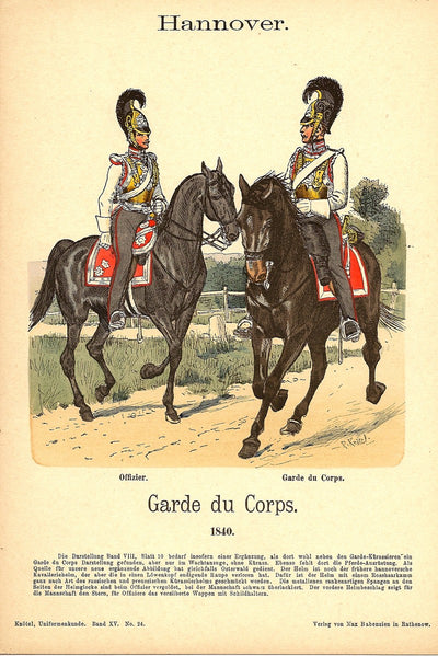 Hanover Garde du Corps antique print