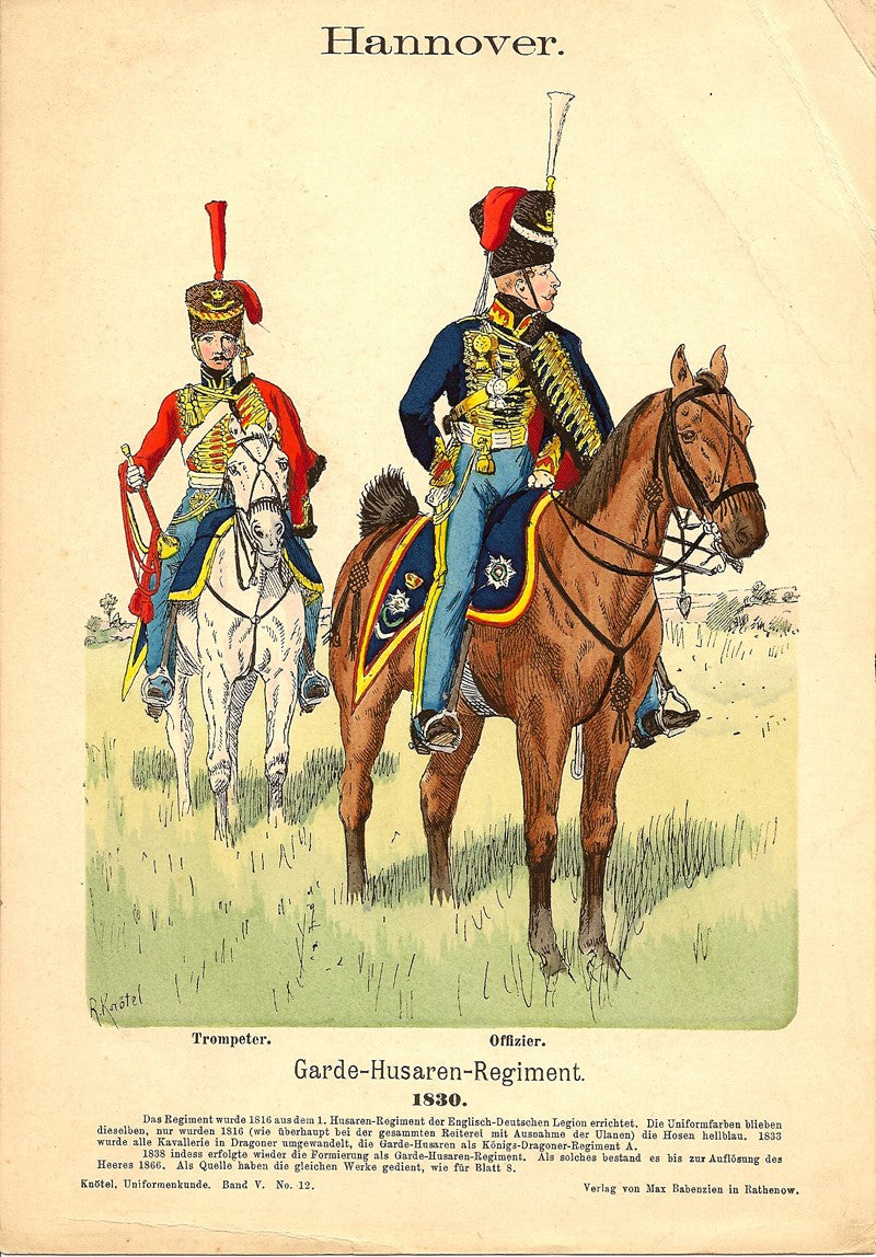 Hanover Hussars antique print