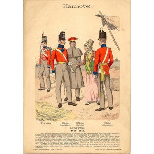 Hanover Landwehr infantry antique print by Richard Knotel