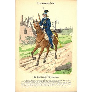 Hamburg Citizen Militia antique print 1894