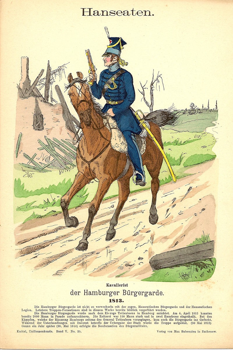 Hamburg Citizen Militia antique print 1894