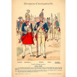 Hessen-Darmstadt infantry Richard Knotel antique print 1893