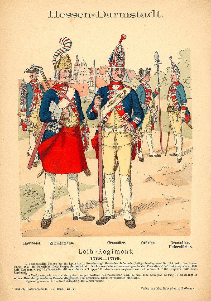 Hessen-Darmstadt infantry Richard Knotel antique print 1893