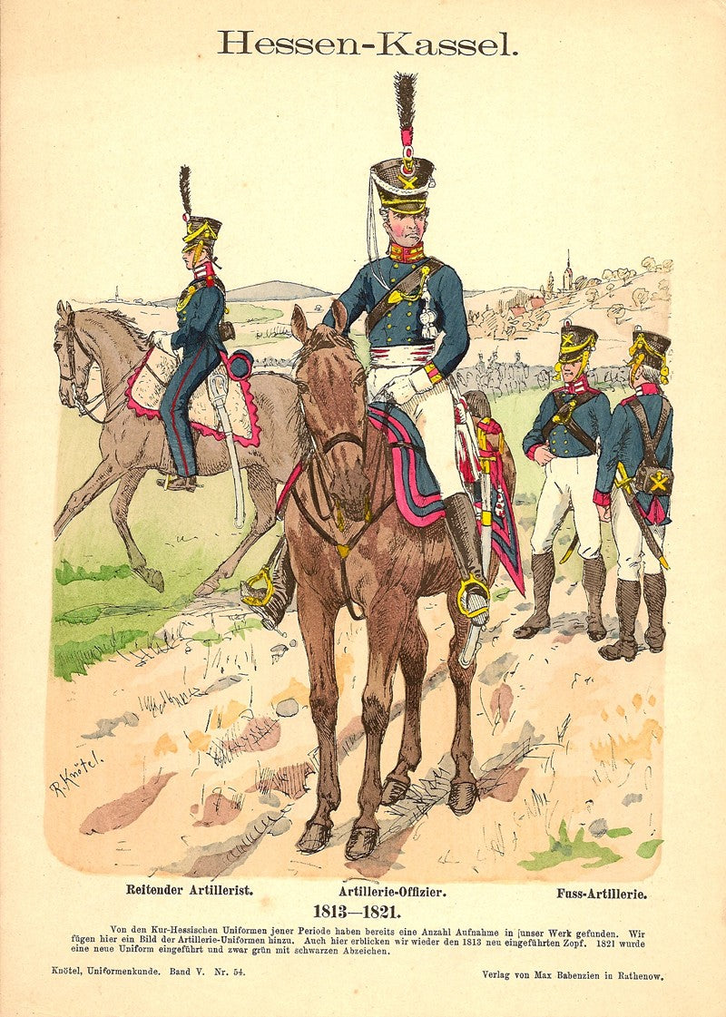 Hessen-Kassel cavalry antique print