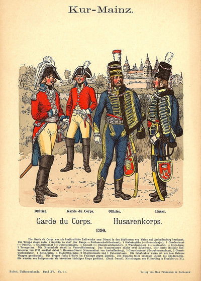 Kur-Mainz, Garde du Corps + Husarenkorps 1790