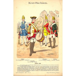 Kursachsen Infantry antique print