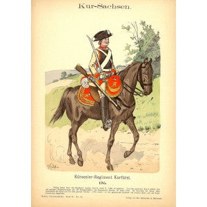 Kur-Sachsen cuirassiers of 1742antique print