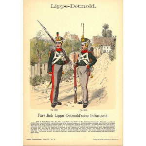 Lippe-Detmold infantry antique print by Richard Knotel