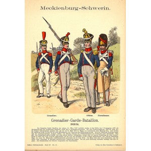 Mecklenburg-Schwerin Grenadier-Garde-Bataillon antique print 1899