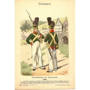 Nassau Infantry antique print published 1893