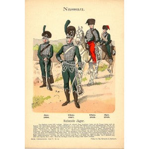 Nassau Hussar antique print published 1894