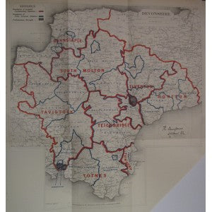 Devonshire Boundary Commission Report 1888 antique map