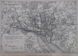 Southampton Hampshire antique map 1888