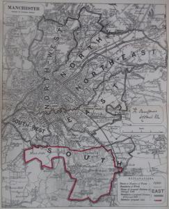 Manchester Lancashire Ordnance Survey antique map 1888