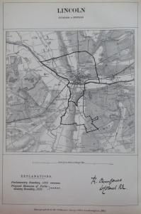 Lincoln Lincolnshire antique map