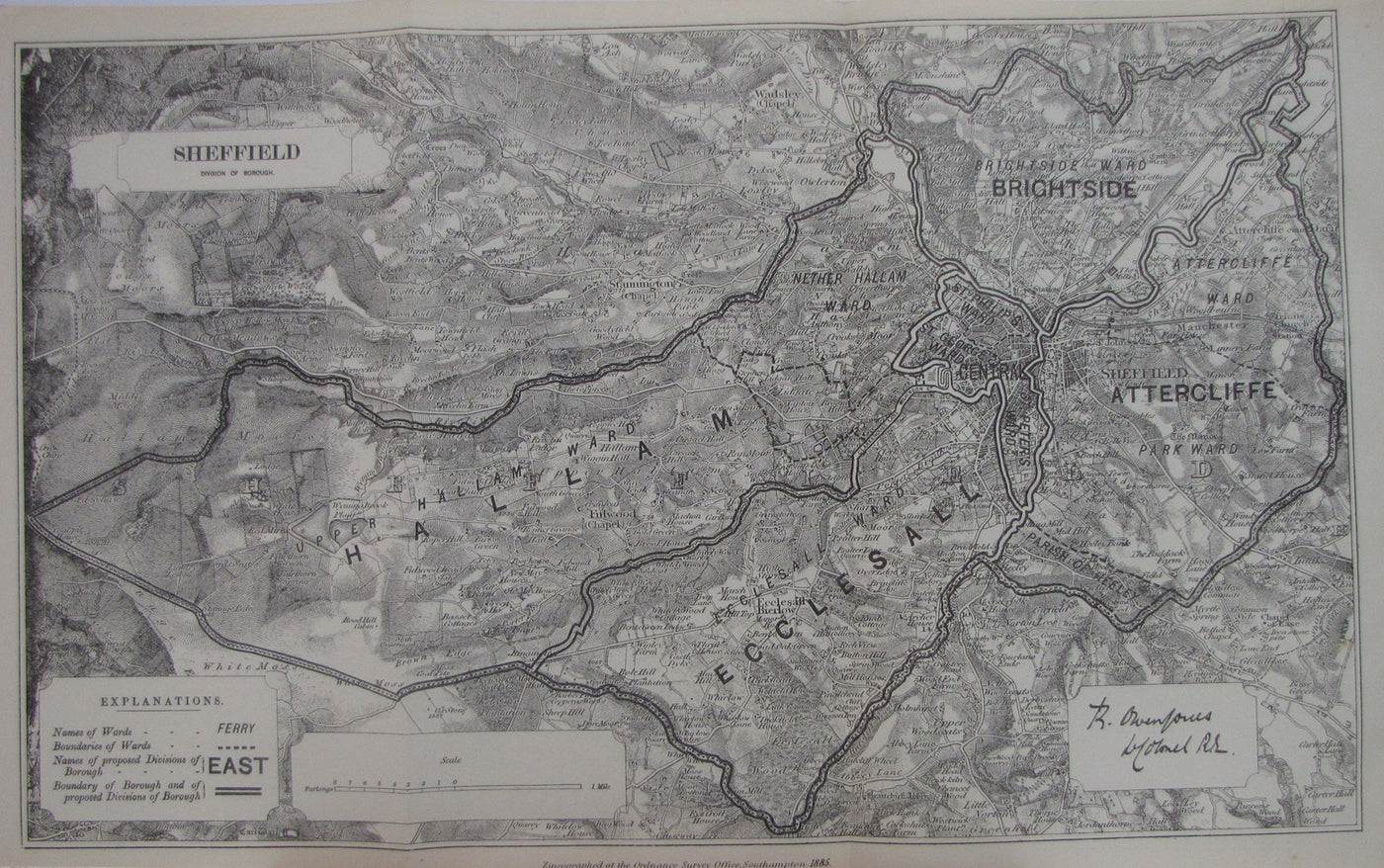 Sheffield antique map