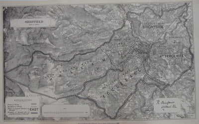 Sheffield antique map 1888
