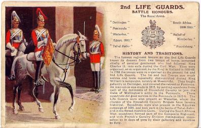 Life Guards British Army antique postcard