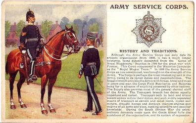 Army Service Corps antique postcard 1913
