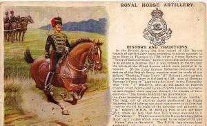 Royal Horse Artillery British Army antique postcard 1913