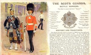 Scots Guards British Army antique postcard 1913