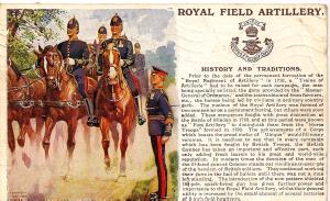 Royal Field Artillery British Army antique postcard 1913