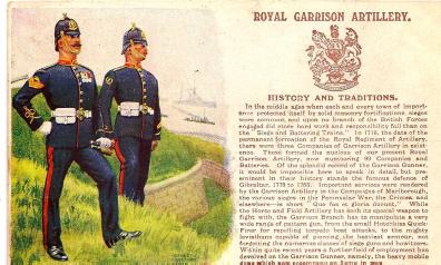 Royal Garrison Artillery British Army antique postcard