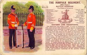 Norfolk Regiment British Army antique postcard 1913