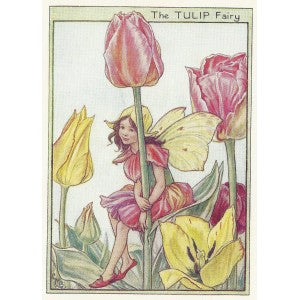 Tulip Garden Fairy original vintage print for sale
