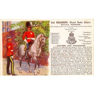 Dragoons 2nd (Royal Scots Greys) British Army antique postcard 1913