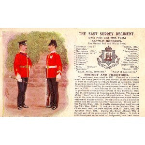 East Surrey Regiment British Army antique postcard